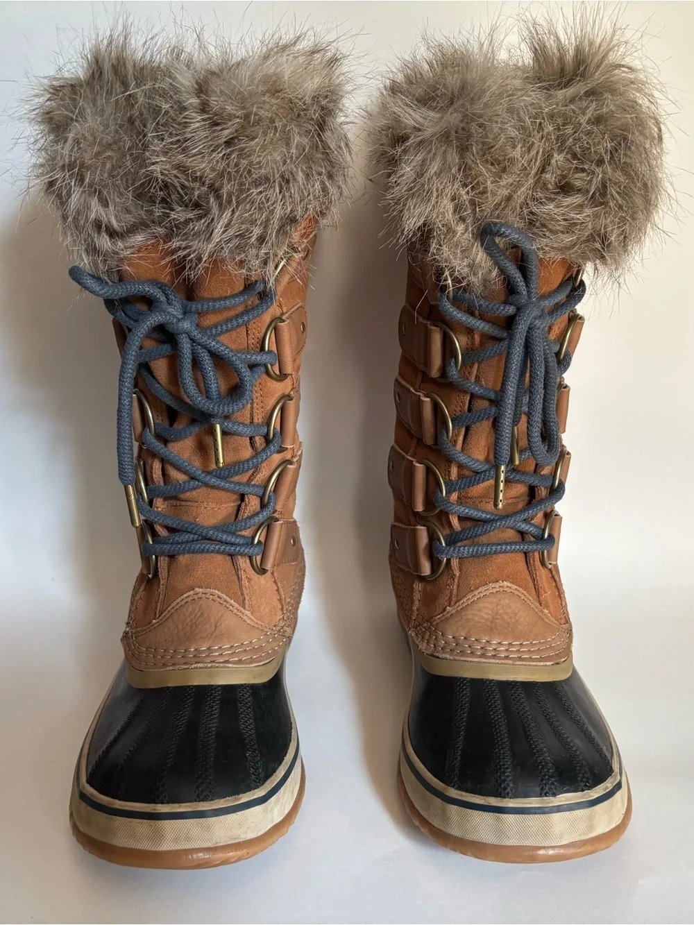 SOREL Joan of Arctic Women's Brown Suede Faux Fur Winter Snow Boots Size 8